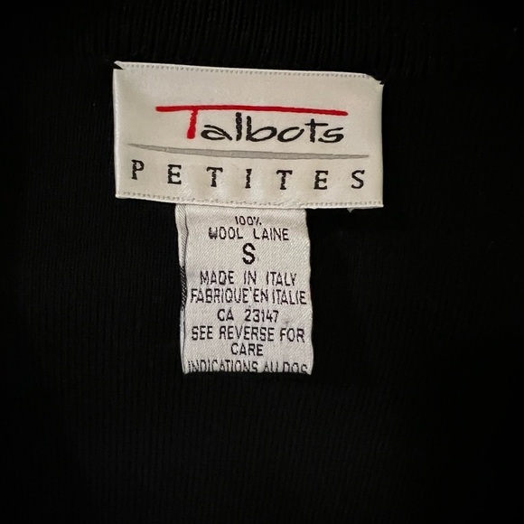 Vintage Talbots Black Wool Cardigan Sweater
Gold Trim Sz small Made in Italy - Picture 6 of 6